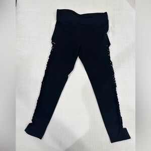 Women's Black Leggings with Side Detailing